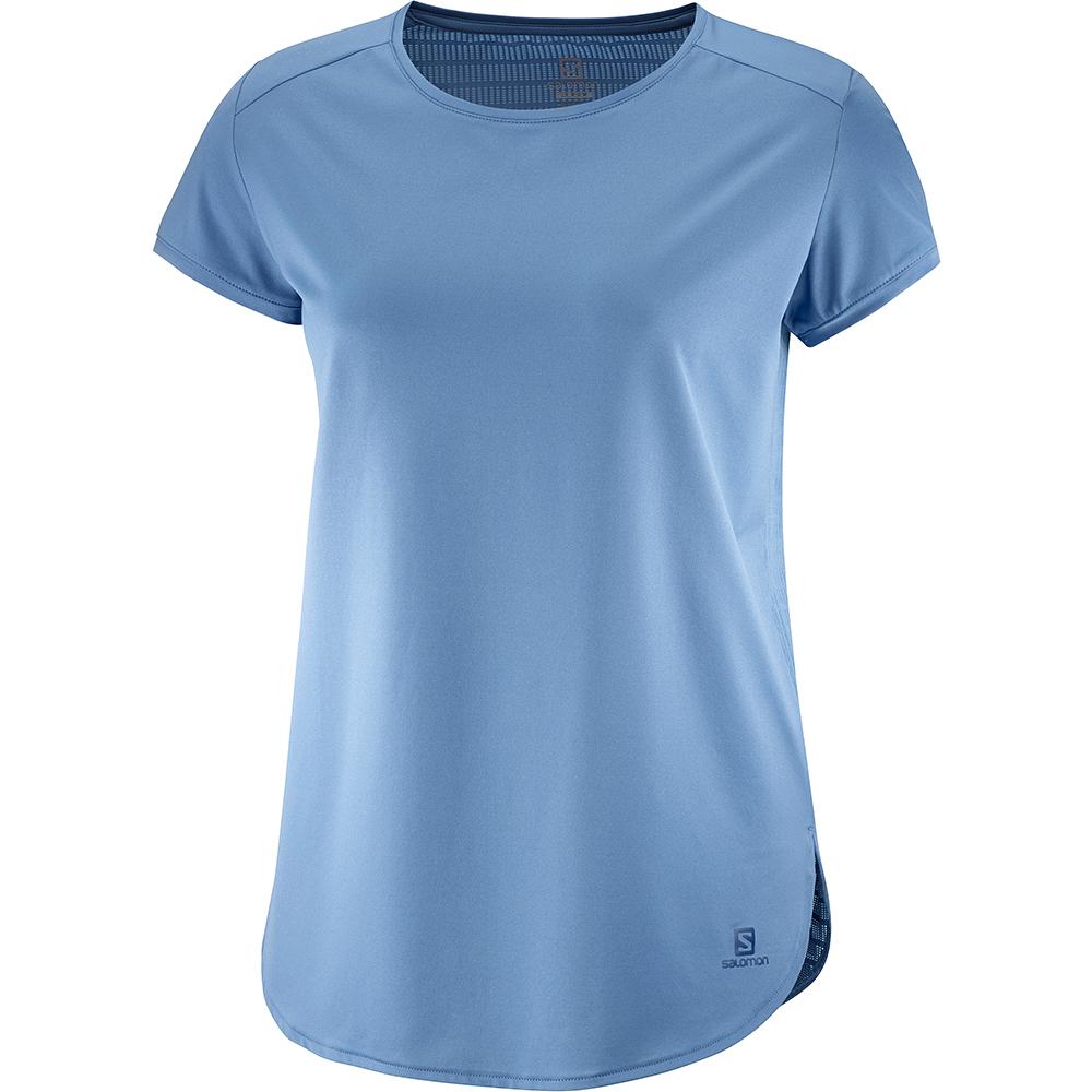 SALOMON COMET BREEZE W Philippines - Women's Tee Shirts - Blue | 473906-OBV